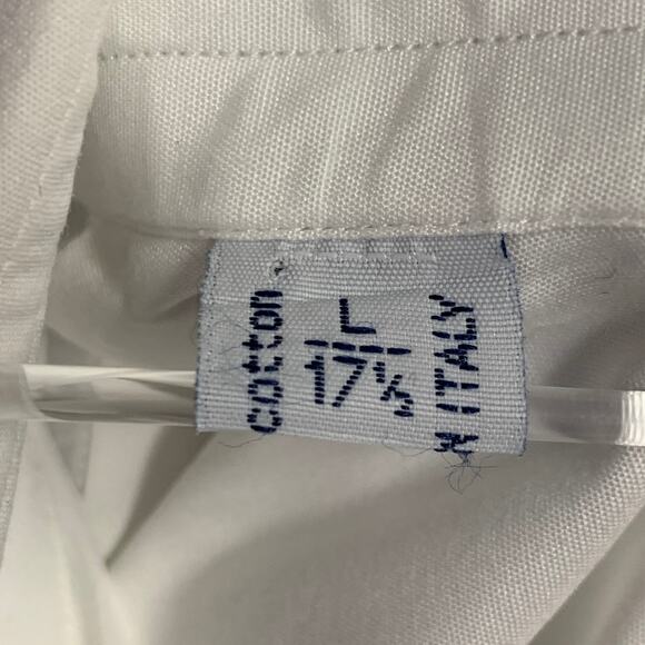 BRIONI Size L White Cotton French Cuff Tuxedo Long Sleeve Shirt - Picture 7 of 7